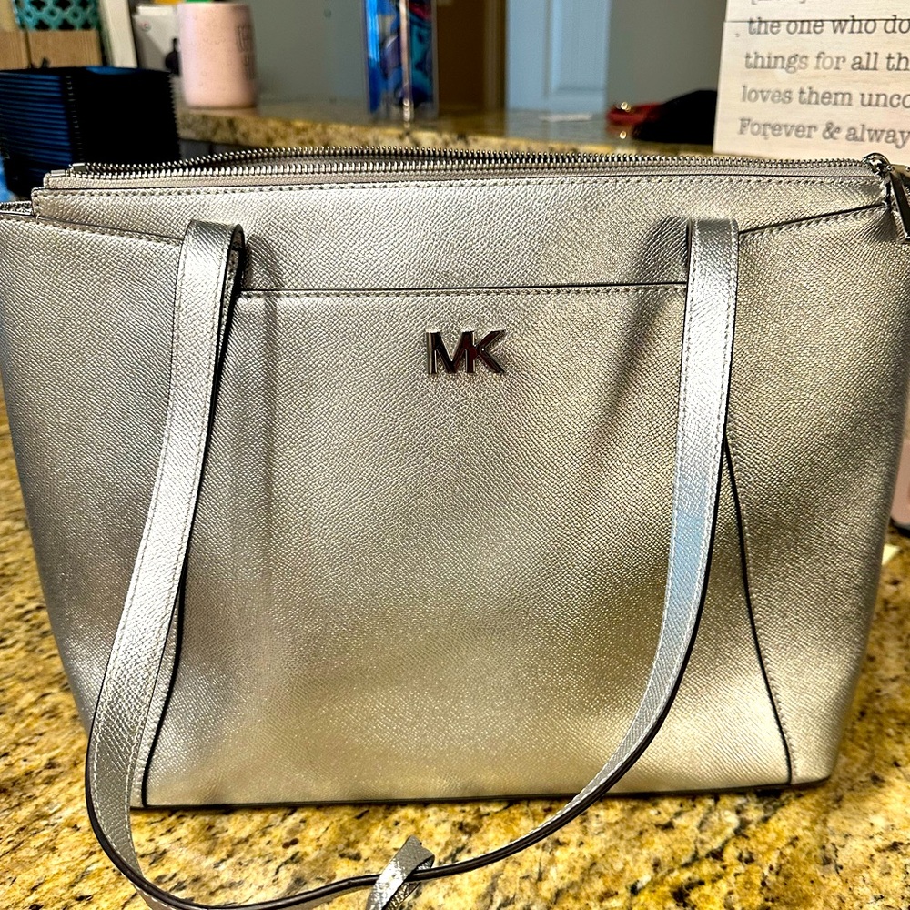 Michael Kors Silver Medium Tote